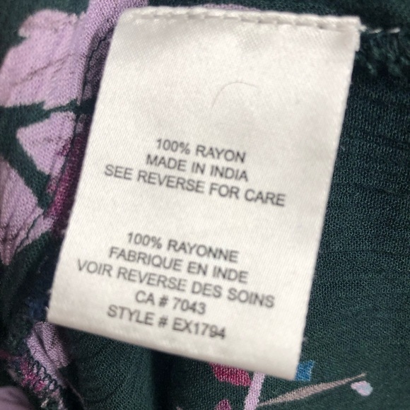 Dark Green Floral Midi Wrap Skirt - Picture 3 of 4